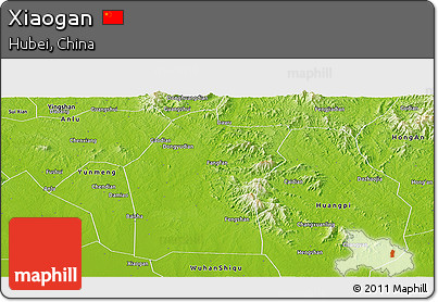 Physical Panoramic Map of Xiaogan