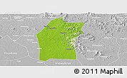 Physical Panoramic Map of Xiaogan, lighten, desaturated