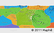 Physical Panoramic Map of Xiaogan, political outside