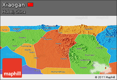 Political Panoramic Map of Xiaogan