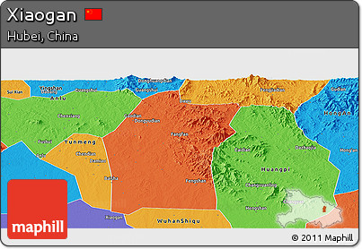 Political Panoramic Map of Xiaogan