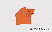 Political Panoramic Map of Xiaogan, single color outside