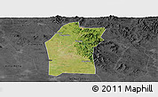 Satellite Panoramic Map of Xiaogan, darken, desaturated