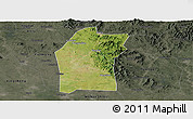 Satellite Panoramic Map of Xiaogan, darken, semi-desaturated