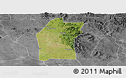 Satellite Panoramic Map of Xiaogan, desaturated