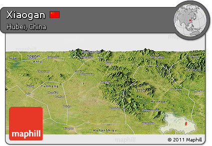 Satellite Panoramic Map of Xiaogan