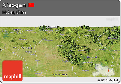 Satellite Panoramic Map of Xiaogan
