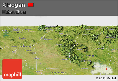 Satellite Panoramic Map of Xiaogan