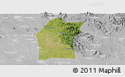 Satellite Panoramic Map of Xiaogan, lighten, desaturated