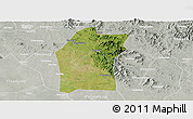 Satellite Panoramic Map of Xiaogan, lighten, semi-desaturated