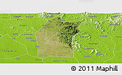 Satellite Panoramic Map of Xiaogan, physical outside