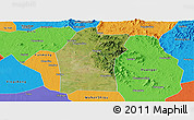 Satellite Panoramic Map of Xiaogan, political outside