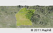 Satellite Panoramic Map of Xiaogan, semi-desaturated