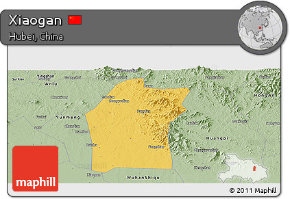 Savanna Style Panoramic Map of Xiaogan