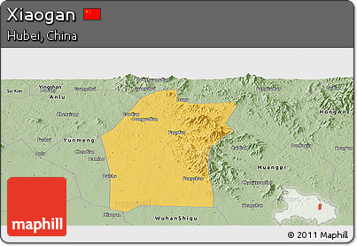 Savanna Style Panoramic Map of Xiaogan