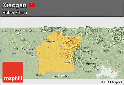 Savanna Style Panoramic Map of Xiaogan