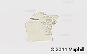 Shaded Relief Panoramic Map of Xiaogan, cropped outside