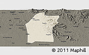 Shaded Relief Panoramic Map of Xiaogan, darken