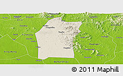 Shaded Relief Panoramic Map of Xiaogan, physical outside