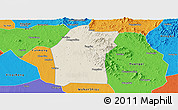 Shaded Relief Panoramic Map of Xiaogan, political outside