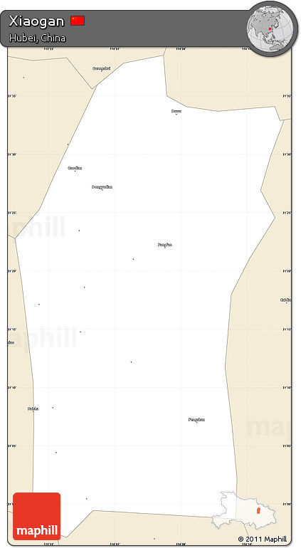 Classic Style Simple Map of Xiaogan