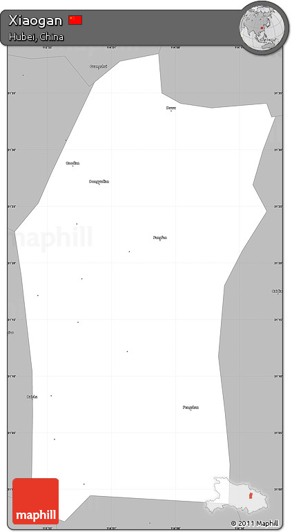 Gray Simple Map of Xiaogan