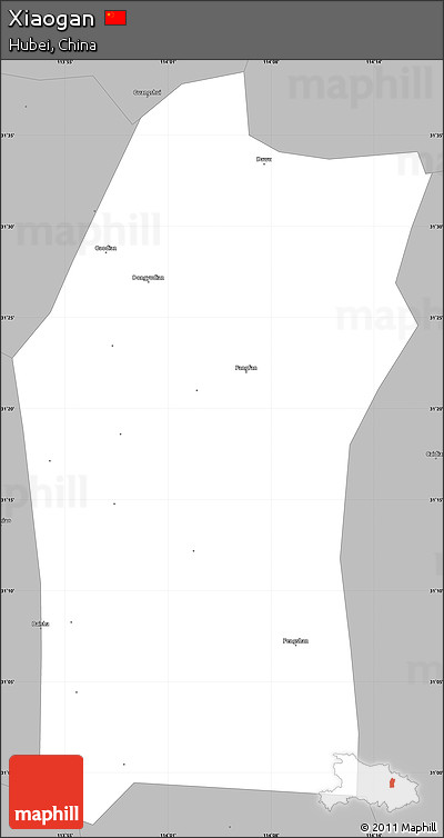Gray Simple Map of Xiaogan