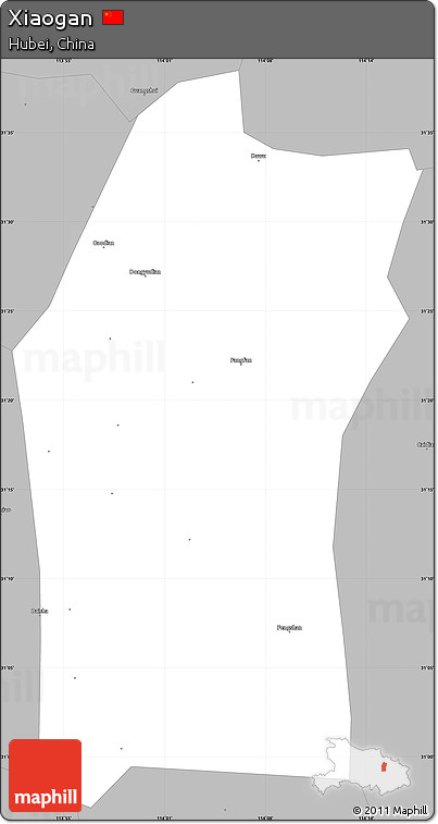 Gray Simple Map of Xiaogan