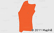 Political Simple Map of Xiaogan, single color outside, borders and labels
