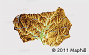Physical 3D Map of Xingshan, cropped outside