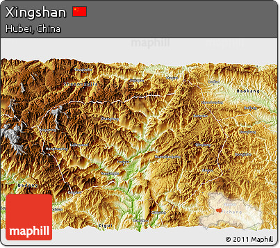 Physical 3D Map of Xingshan