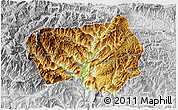 Physical 3D Map of Xingshan, lighten, desaturated