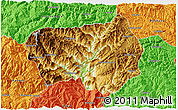 Physical 3D Map of Xingshan, political outside