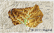Physical 3D Map of Xingshan, shaded relief outside