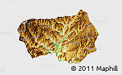 Physical 3D Map of Xingshan, single color outside