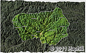 Satellite 3D Map of Xingshan, darken, semi-desaturated