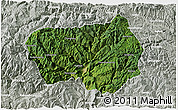 Satellite 3D Map of Xingshan, lighten, semi-desaturated
