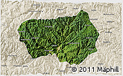 Satellite 3D Map of Xingshan, shaded relief outside