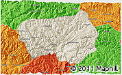 Shaded Relief 3D Map of Xingshan, political outside