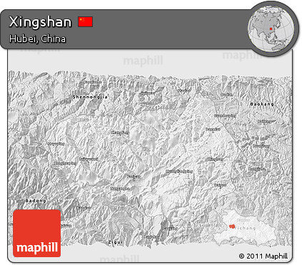 Silver Style 3D Map of Xingshan
