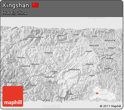 Silver Style 3D Map of Xingshan