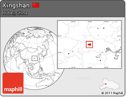 Blank Location Map of Xingshan
