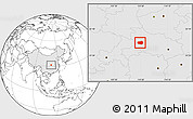 Blank Location Map of Xingshan, highlighted country