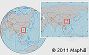 Gray Location Map of Xingshan, within the entire country, hill shading
