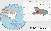 Gray Location Map of Xingshan, highlighted country, highlighted parent region