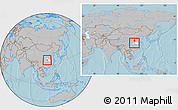 Gray Location Map of Xingshan, highlighted parent region, within the entire country, hill shading