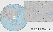 Gray Location Map of Xingshan, hill shading