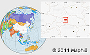 Political Location Map of Xingshan, highlighted country