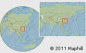Savanna Style Location Map of Xingshan, within the entire country, hill shading