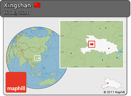 Savanna Style Location Map of Xingshan, highlighted parent region